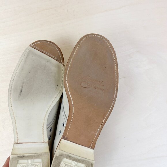 Vintage Brunswick Imperial Bowling Shoes Leather Women's Taupe 7 Right Hand - Picture 5 of 10